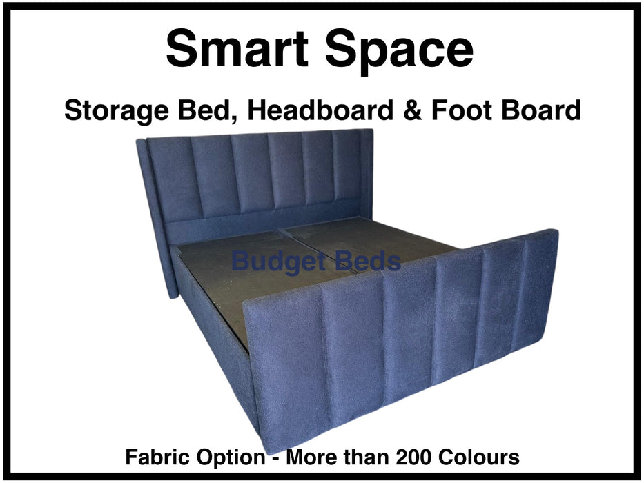 Smart Space Gas Lift Storage Bed with Head and Foot Board