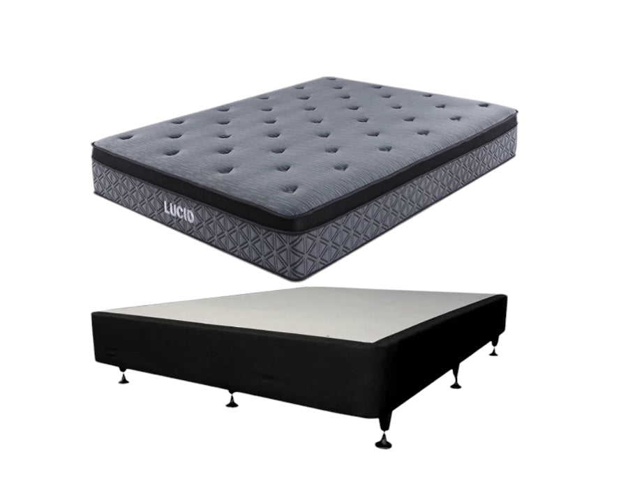 Lucid Euro Top Mattress and Bed Base - Single