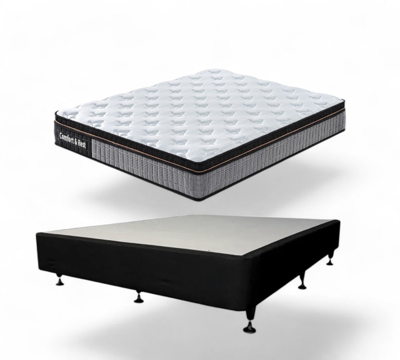 Comfort and Rest Pocket Springs Mattress with Bed Base -Queen